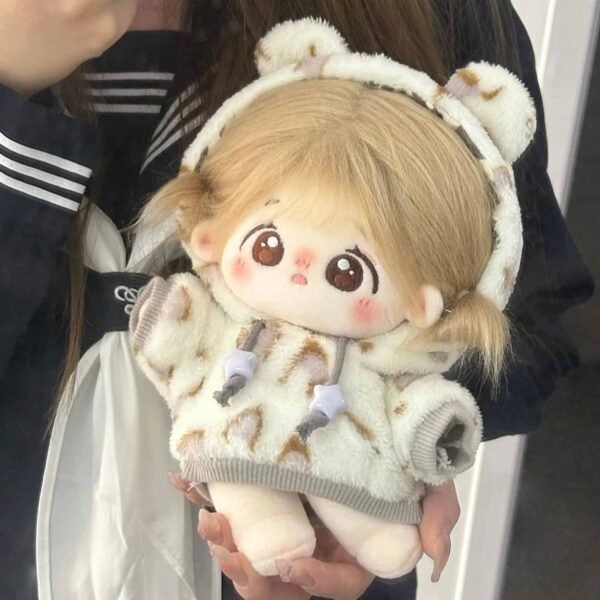 Leopard Print Hoodie Set for 20cm Cotton Doll